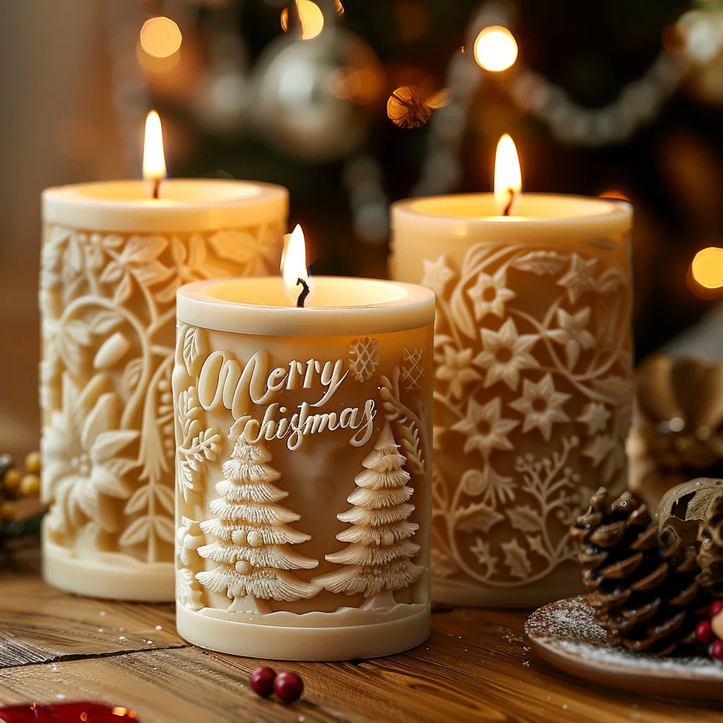 Mold for cylindrical Christmas candle