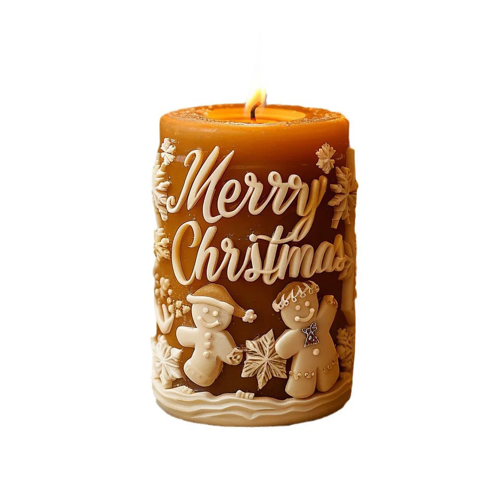 Mold for cylindrical Christmas candle