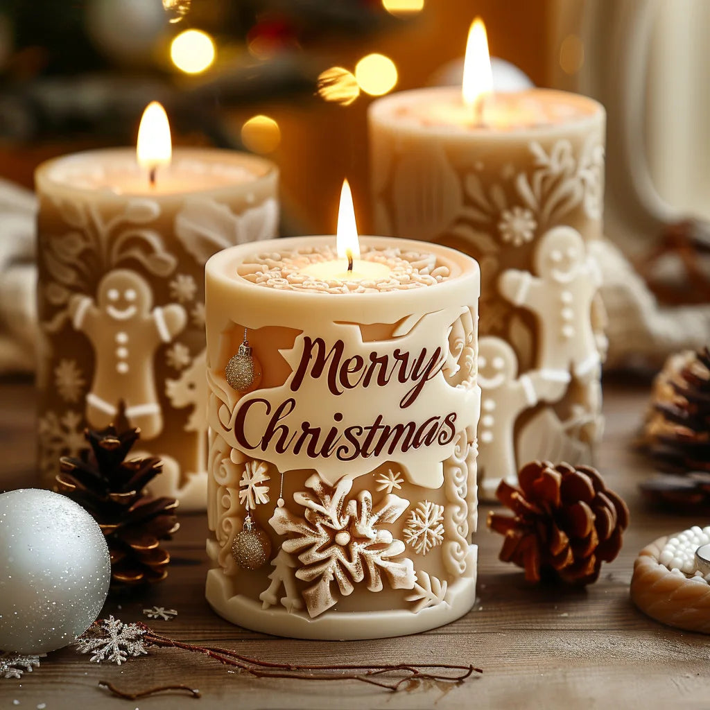 Mold for cylindrical Christmas candle