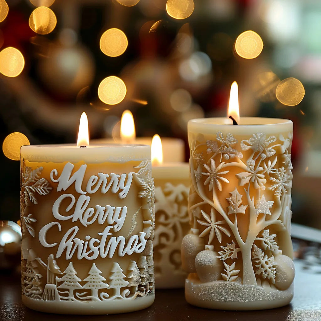 Mold for cylindrical Christmas candle