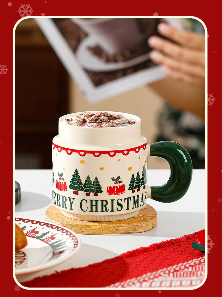 Nordic Style Christmas Ceramic Cup