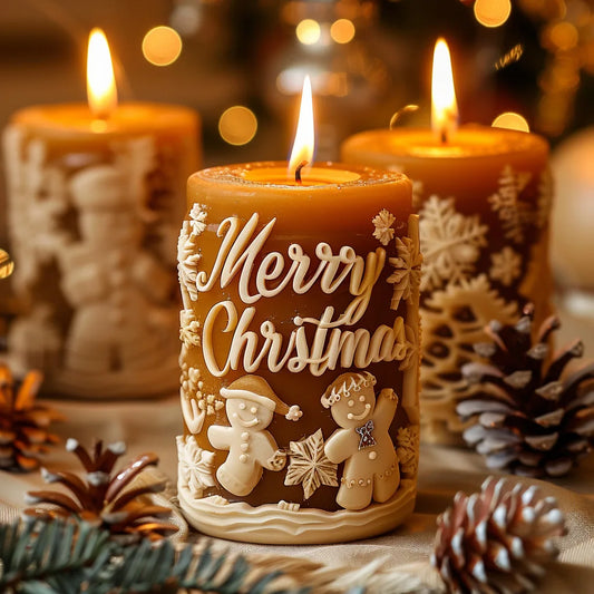 Mold for cylindrical Christmas candle