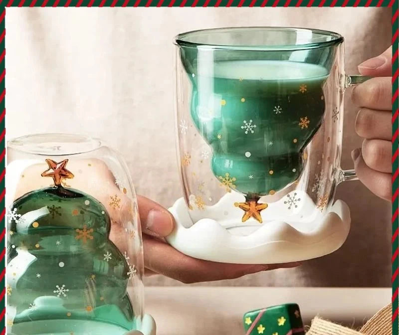 Christmas Tree Glass Mugs